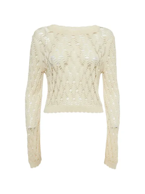 AllSaints open-knit long-sleeve sweater Neutrals 1222187