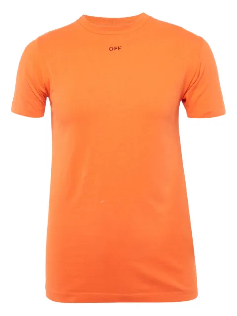 Off-White Pre-Owned logo-print crew-neck T-shirt Orange 1207795