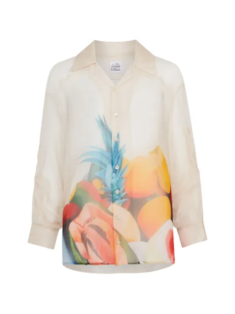 Donde Esteban printed chiffon shirt White D4SHI331