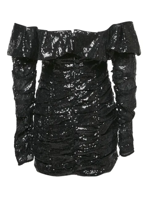 The Attico ruffled sequin mini dress Black 1158158