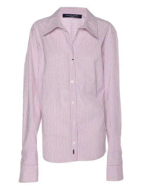 Marina Rinaldi stripe-pattern cotton shirt Pink 1186332