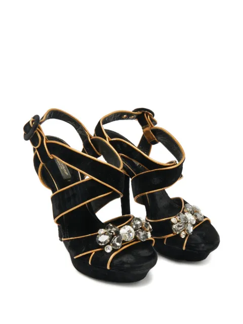 Dolce & Gabbana Pre-Owned platform crystal-embellished sandals Black 1186819
