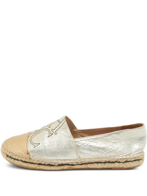 Carolina Herrera Vintage leather espadrille Silver 1166557