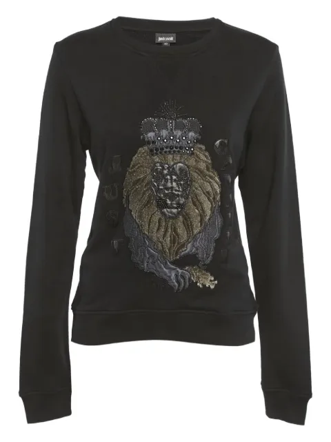 Just Cavalli Vintage lion-embroidered sweatshirt Black 1229740