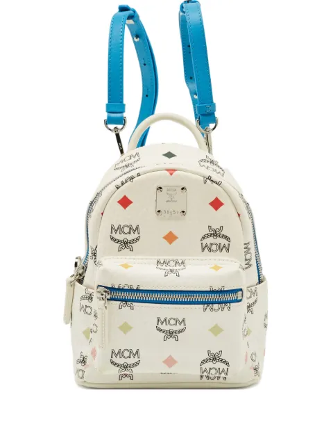 MCM Pre-Owned mini Stark coated canvas backpack Neutrals 1207975