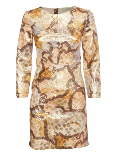See by Chloé jacquard full-sleeve mini dress Neutrals 1189425