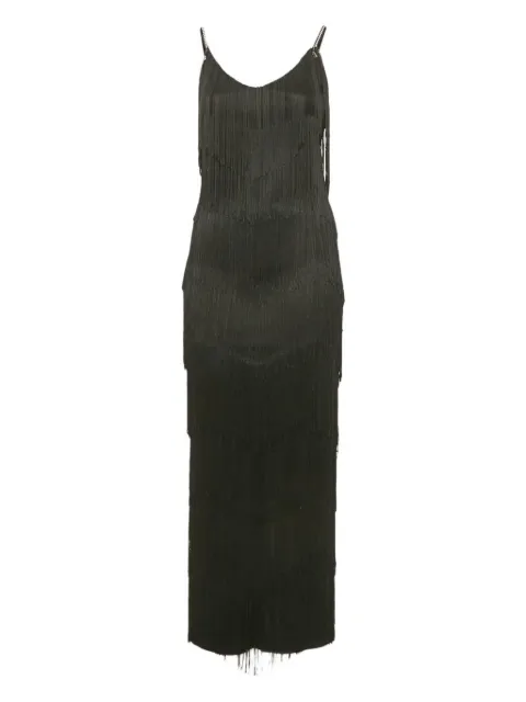 Maison d'AngelAnn gringed sleeveless midi dress Black 1207529