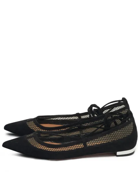Aquazzura lace-up flat pumps Black 1233199