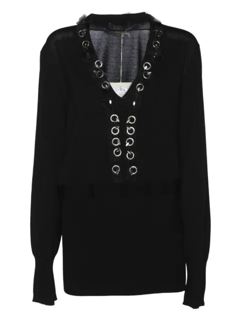 Marina Rinaldi eyelet knit top Black 1186244