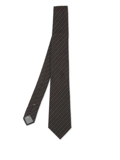 Christian Dior Pre-Owned diagonal-stripe silk tie Brown 1130279