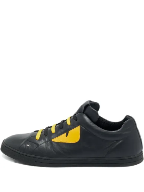 Fendi Pre-Owned Monster Eye leather sneakers Black 1229036