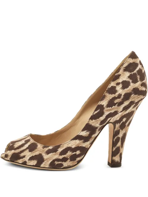 Dolce & Gabbana Pre-Owned peep-toe leopard-print sandals Neutrals 1209541