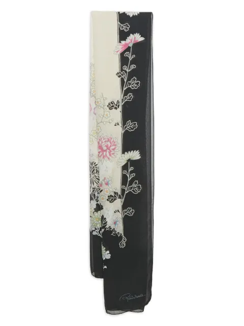 Roberto Cavalli Vintage floral-print silk scarf Black 1192549