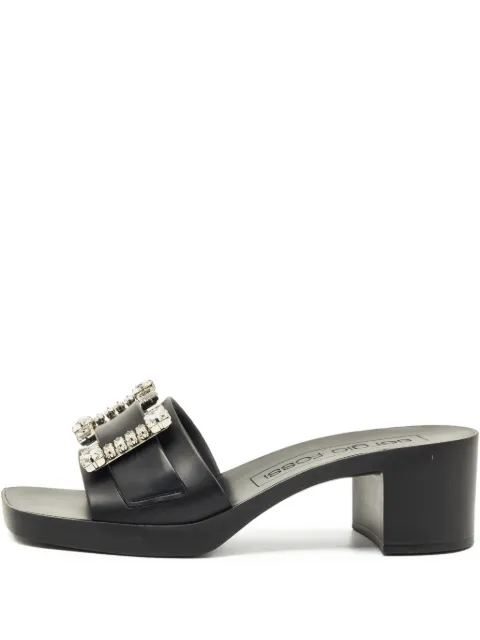 Sergio Rossi Vintage crystal embellished block heel sandals Black 1209683
