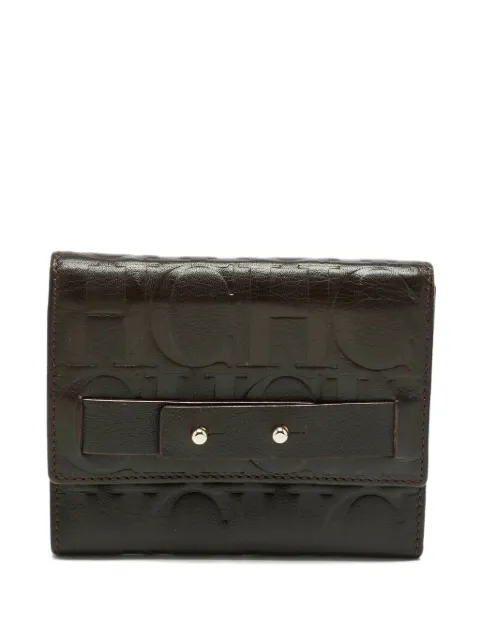 Carolina Herrera Vintage monogram-embossed leather wallet Brown 1207483