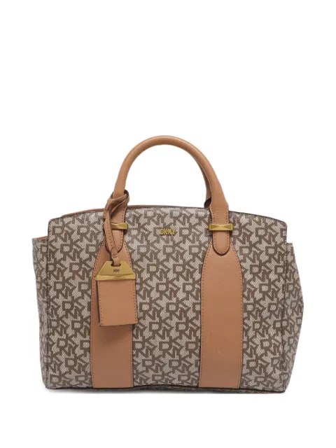 DKNY Vintage coated canvas leather tote bag Brown 1228790