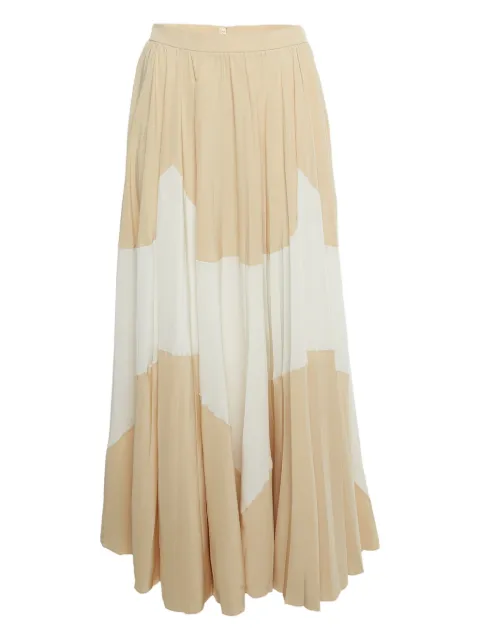 Louis Vuitton Pre-Owned silk pleated maxi skirt Neutrals 1235110