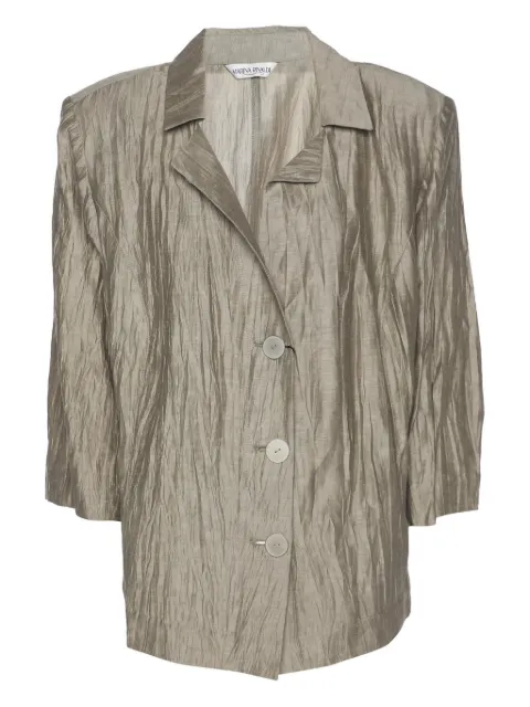Marina Rinaldi textured buttoned blazer Neutrals 1185195