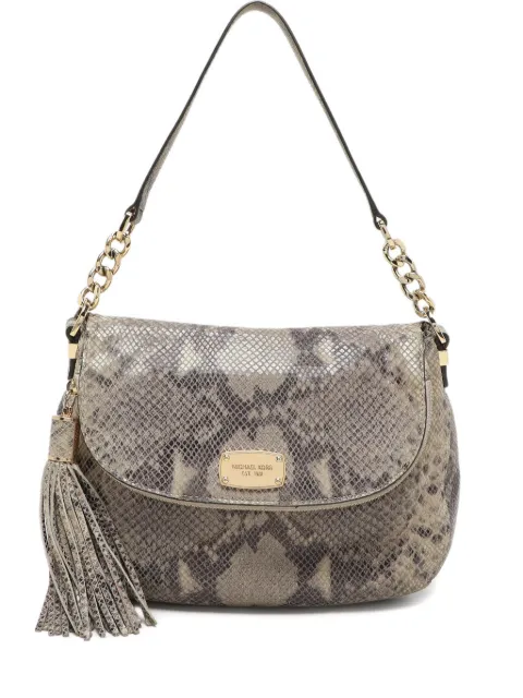 Michael Michael Kors snake-embossed leather shoulder bag Grey 1136077