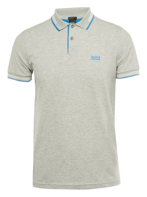 BOSS trim cotton polo shirt Grey 1226188