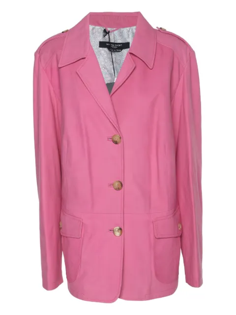 Marina Rinaldi single-breasted buttoned leather jacket Pink 1184382
