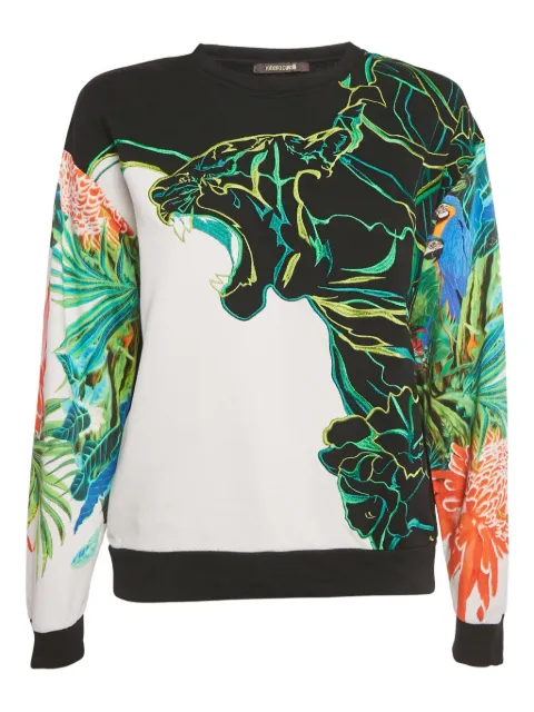 Roberto Cavalli Vintage graphic-embroidered cotton sweatshirt Black 1229929