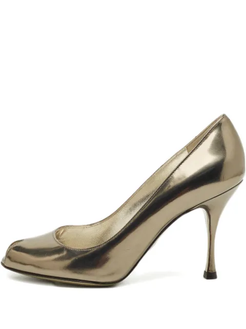 Dolce & Gabbana Pre-Owned peep-toe leather pumps Gold 1227591