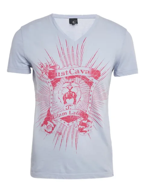 Just Cavalli Vintage V-neck printed T-shirt Blue 1229710