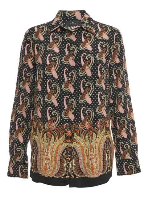 Etro Pre-Owned paisley silk shirt Black 1233664