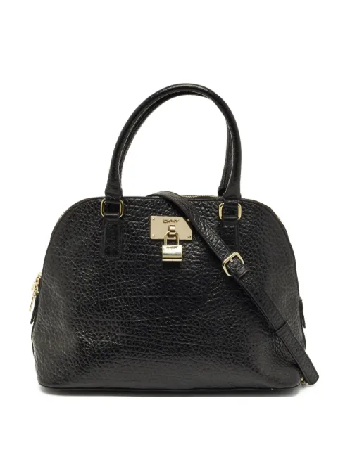 DKNY Dome padlock leather tote bag Black 1209088