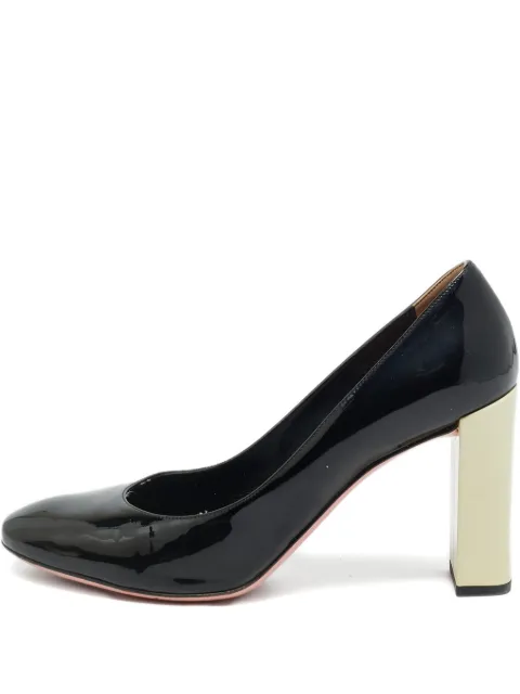 Fendi Pre-Owned block-heel patent-leather pumps Black 1225005