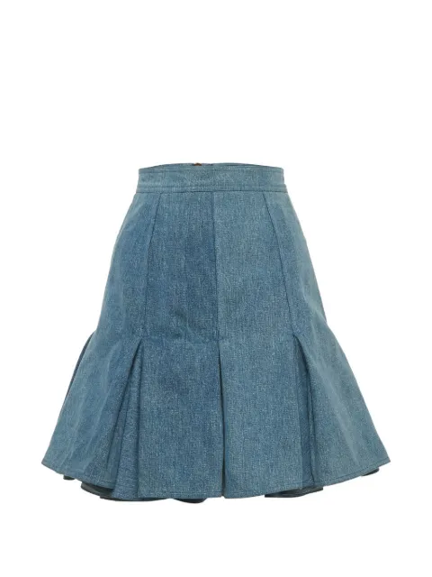 Balmain Pre-Owned pleated denim mini skirt Blue 1214716