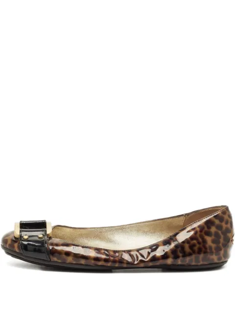 Jimmy Choo Pre-Owned patent-leather ballerina shoes Brown 1228042