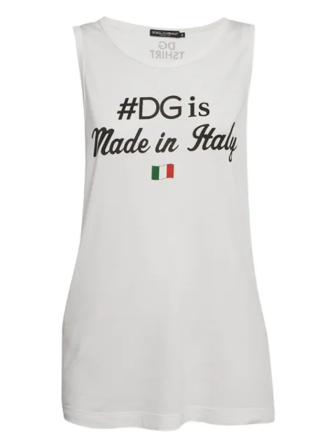Dolce & Gabbana Pre-Owned DG-print tank top White 1234610
