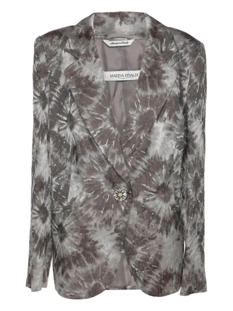 Marina Rinaldi jacquard embellished blazer Grey 1183656