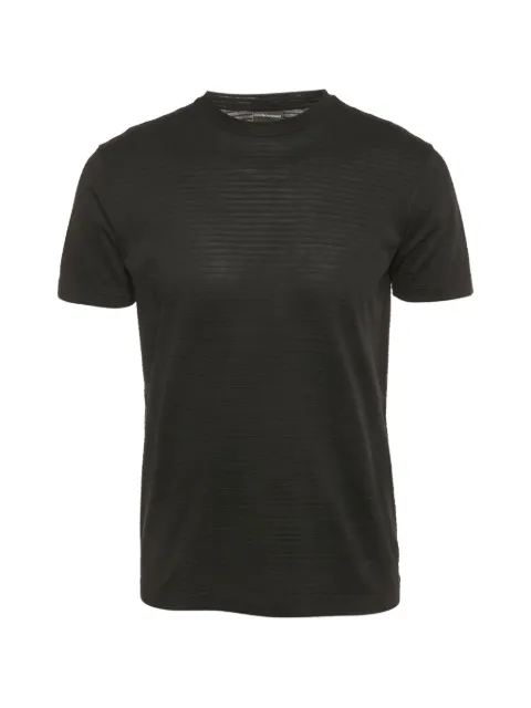 Emporio Armani Pre-Owned knitted striped T-shirt Black 1195137
