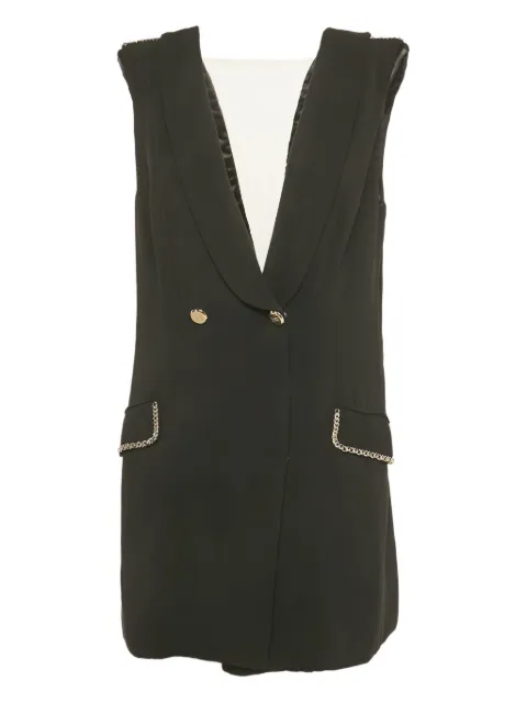 Elisabetta Franchi double-breasted chain-detail mini dress Black 1201760