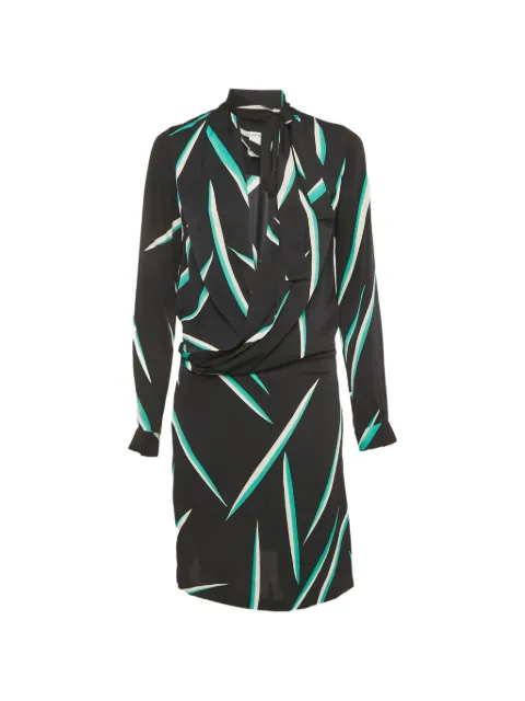DVF Diane von Furstenberg printed long-sleeve mini dress Black 1232608