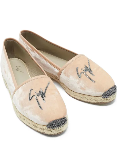 Giuseppe Zanotti Vintage velvet embellished espadrilles Pink 1211164
