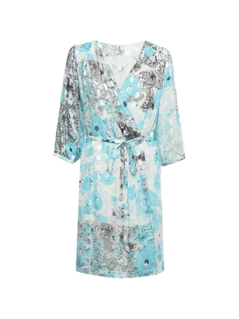 DVF Diane von Furstenberg metallic-dot wrap mini dress Blue 1232147