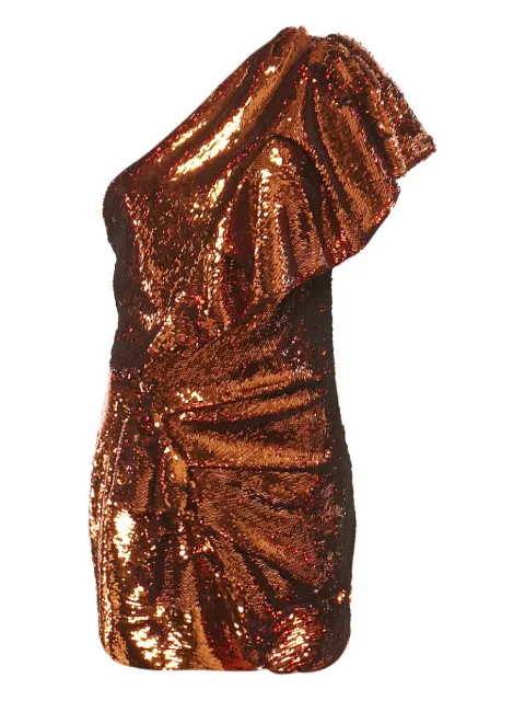 Alexandre Vauthier sequin-embellished one-shoulder dress Orange 1209347