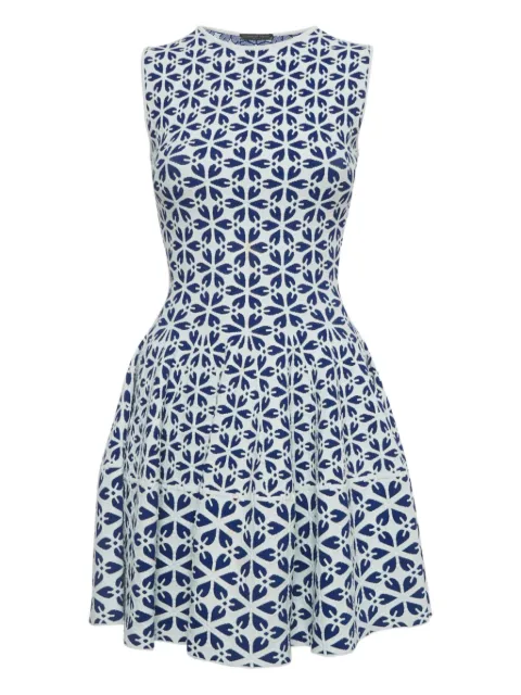 Alexander McQueen Pre-Owned Knit floral mini dress White 1205015