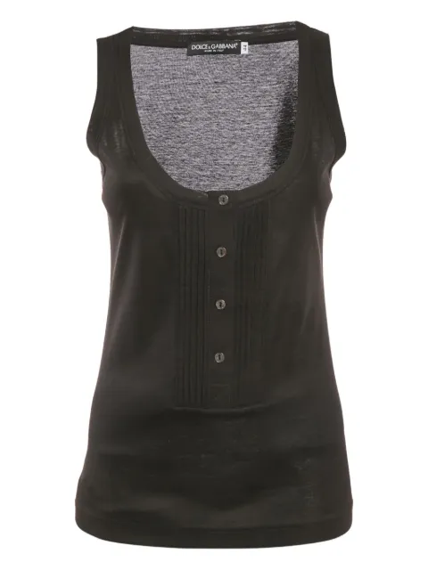 Dolce & Gabbana Pre-Owned pintucks buttoned tank top Black 1186717