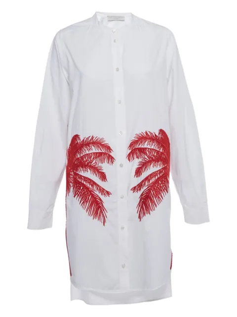 Stella McCartney Pre-Owned palm-embroidery shirt dress White 1204095