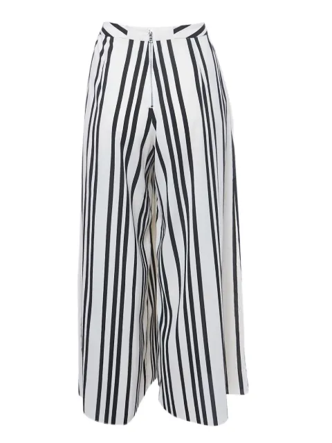 alice + olivia stripe wide-leg trousers White 1182691