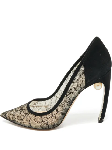 Nicholas Kirkwood Mira lace suede pumps Black 1192829