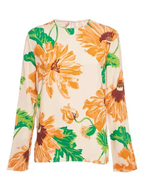 Stella McCartney Pre-Owned crepe floral-print top Neutrals 1221021