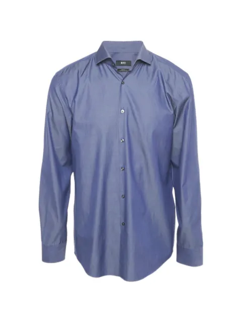 BOSS long-sleeved cotton shirt Blue 1219135