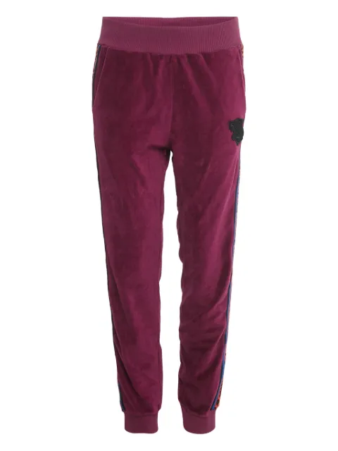 Just Cavalli Vintage velvet leopard-print track pants Purple 1228163