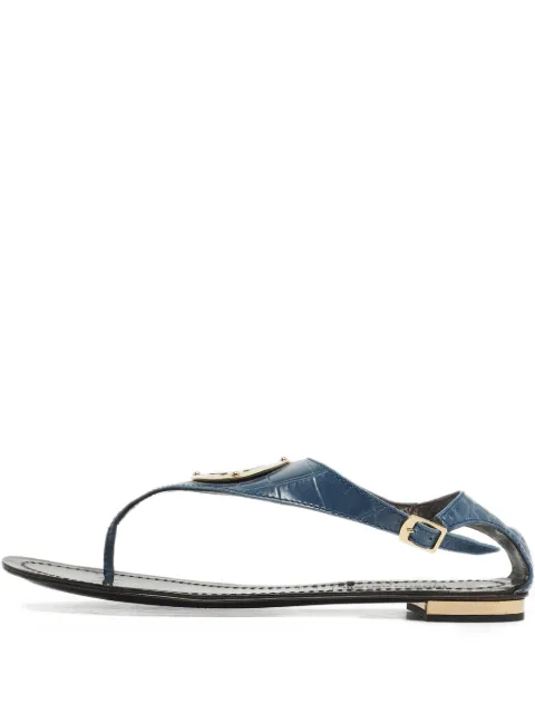 Roberto Cavalli Vintage croc-embossed logo sandals Blue 1199448